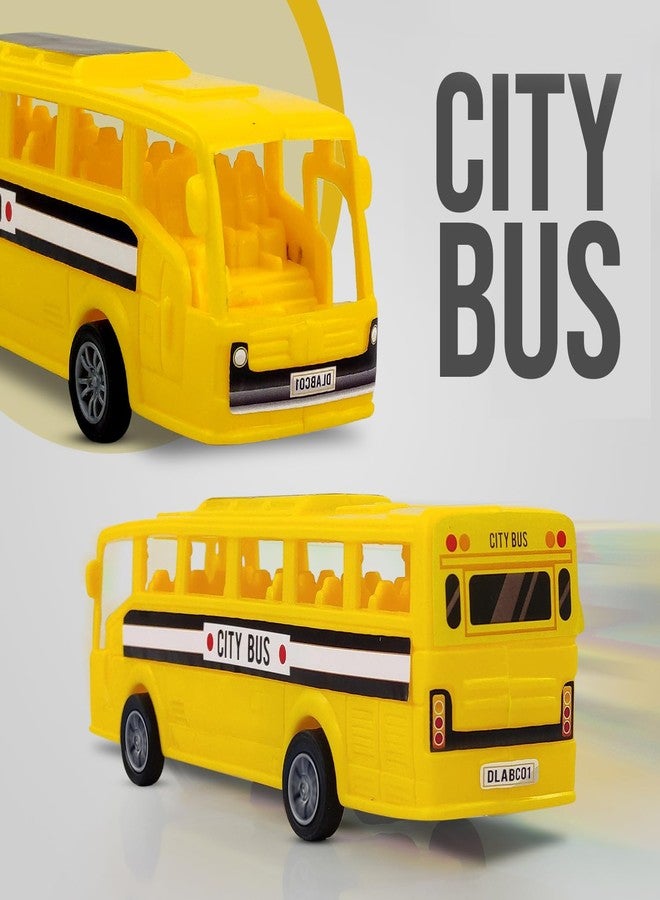 NHR Plastic Friction Powered Toy Bus for Kids, Yellow Car for 2+ Kids - Image 2